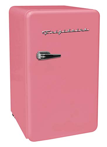 FRIGIDAIRE EFR372-PINK 3.2 Cu Ft Pink Retro Compact Rounded Corner Premium Mini Fridge & Keurig K-Mini Coffee Maker, Single Serve K-Cup Pod Coffee Brewer, 6 To 12 Oz. Brew Sizes, Dusty Rose