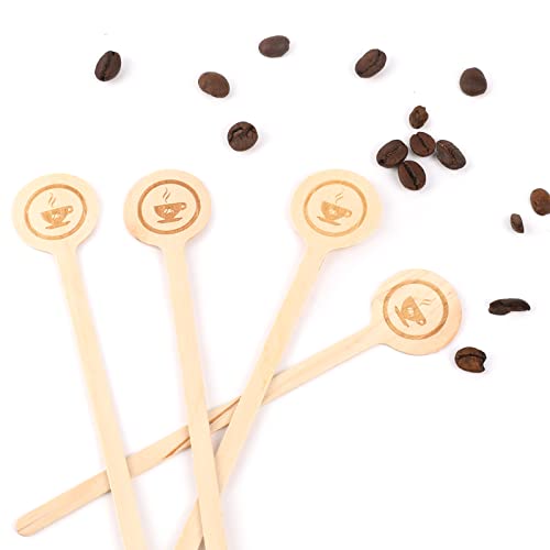  Coffee Stirrers Stir Sticks Wooden Coffee Stirrer Beverage With Round Ends, 6 Inch Environmentally Friendly Coffee Stir Sticks For Coffee Milk Cocktail Tea (100 Pcs)