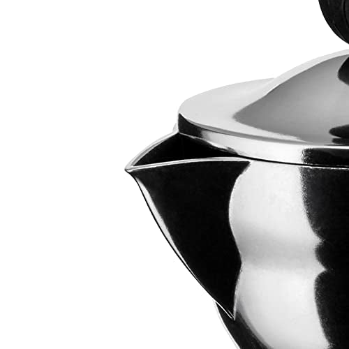Alessi AAM33/3 Moka Stove Top Espresso 3 Cup Coffee Maker In Aluminium Casting Handle And Knob In Thermoplastic Resin, Black