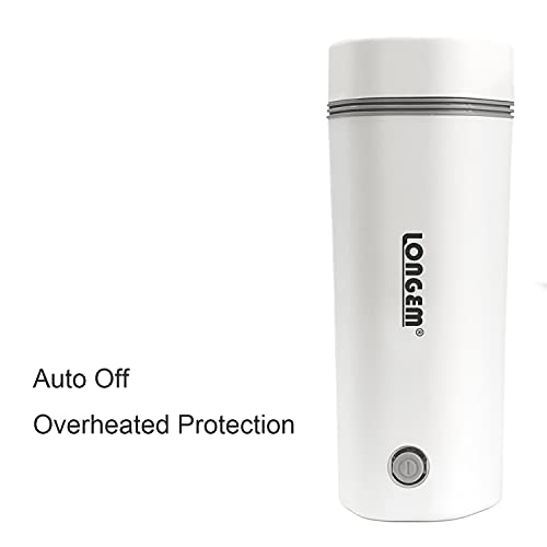  Portable Travel Electric Kettle For Home 110V Mini Electric Heating Cup Fast Boil Hot Water Boiler Stainless Steel Bottle Anti-Spill Leak Proof Auto Shut-Off Making Tea Coffee