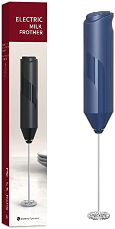  Powerful Milk Frother Handheld Foam Maker For Coffee, Latte - Whisk Drink Mixer For Cappuccino, Mini Foamer For Cappuccino,Frappe,Metcha,Hot Chocolate (Blue)