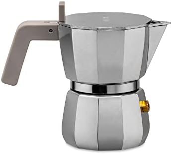 Alessi AAM33/3 Moka Stove Top Espresso 3 Cup Coffee Maker In Aluminium Casting Handle And Knob In Thermoplastic Resin, Black