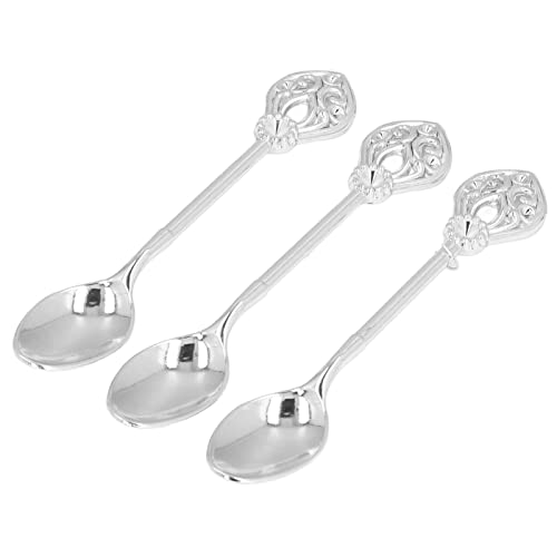  Decorative Swan Base Holder With Coffee Spoon Set, Zinc Alloy Embossment Coffee Stirrers Holder Elegant Swan Coffee Spoon Holder For Spoons Fruit Dessert(Silver)