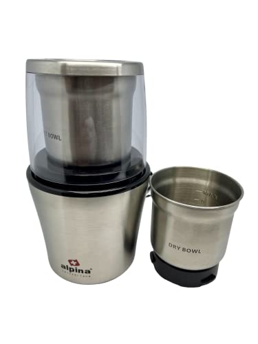 Alpina Lpina Coffee Wet And Dry Spice Grinder, Small, Silver