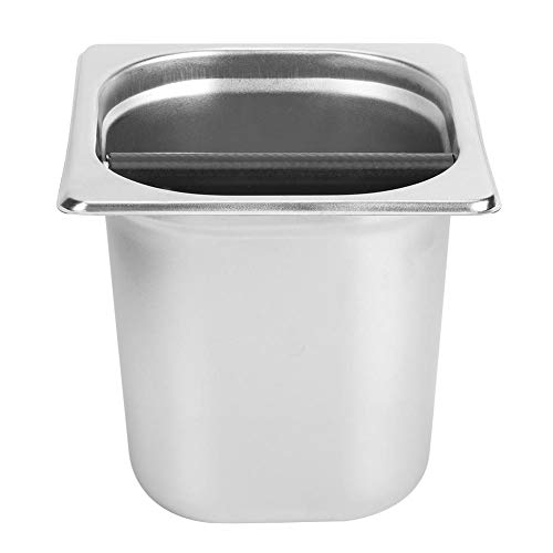  Coffee Knock Box, Stainless Steel Durable Knock Box With Knock Bar, Professional Household Coffee Machine Accessory, Large Capacity Coffee Grind Knock Box