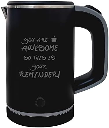  Small Electric Tea Kettle, 0.8L Portable Travel Hot Water Boiler Stainless Steel,Low Power Cordles Mini Electric Coffee Kettle Auto Shut-off,Gift For Camping, Travel, Office And Student Dormitory