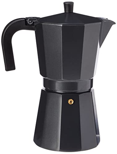  Monix Vitro Noir Aluminium Non-Stick 12 Cups Coffee Maker, 30 X 30 X 30 Cm, Black