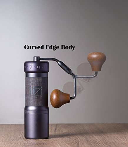  K-Ultra Manual Coffee Grinder Iron Gray With Assembly Consistency Grind Stainless Steel Conical Burr, Foldable Handle, Numerical External Adjustable Setting, All-Round Grinder