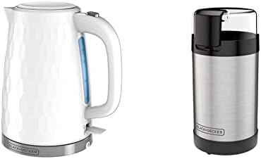 Black & Decker Honeycomb Collection Rapid Boil 1.7L Electric Cordless Kettle With Premium Textured Finish, White, KE1560W