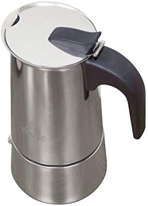  MUSA USA B120-22062M Stainless Steel Stovetop Espresso Coffeemaker 6-Cup, Silver
