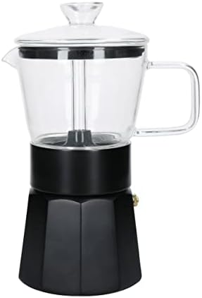  Verona Glass Espresso Maker, Black, 6 Cup, Gift Boxed