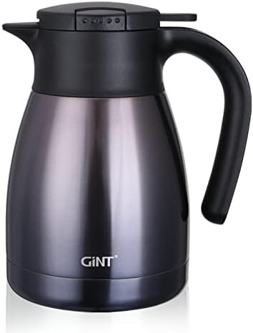  34Oz Thermal Coffee Carafe, Insulated Stainless Steel Coffee Carafes For Keeping Hot/Double Walled Vacuum Coffee Carafe (Silver, 1L)