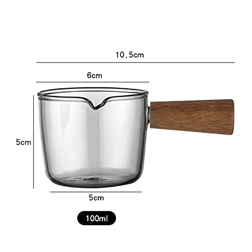  2 Pieces Double Spout Espresso Shot Glass, Coffee One Spouts Glass Espresso Measuring Glass, Glass Replacement Carafe With Handle For Milk Coffee Espresso Maker (Size : 100ml)