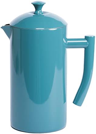  Double-Walled Stainless Steel French Press Coffee Maker, Navy, 34 Fl Oz.