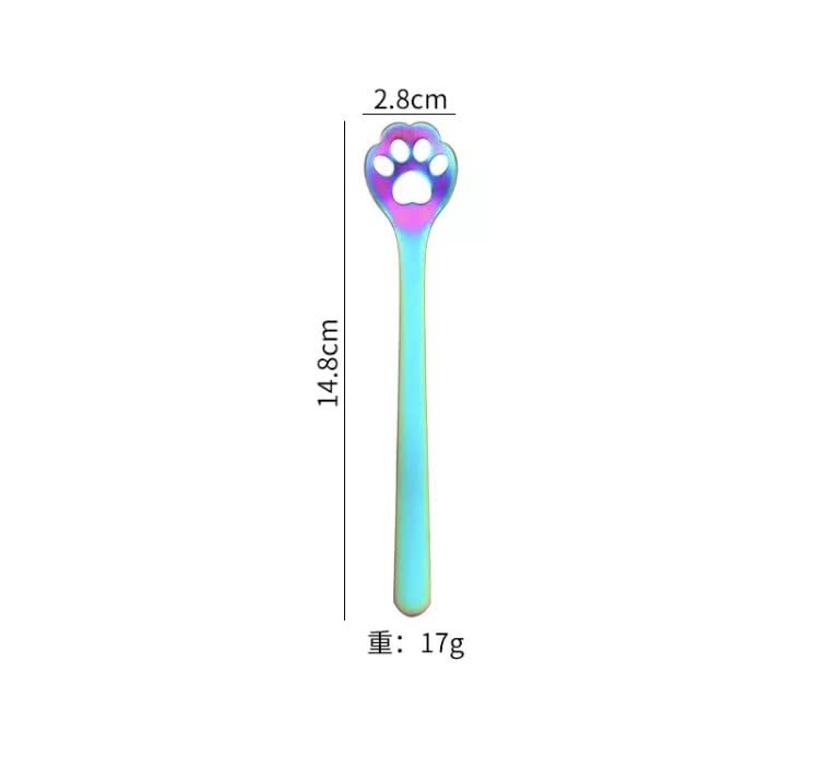 GENERIC Flamingo Haute Couture Paw Spoon, Stainless Steel, Multicolor, Rainbow Stainless Steel, Coffee, Tea, Entertaining, Collectible, Specialty Spoon