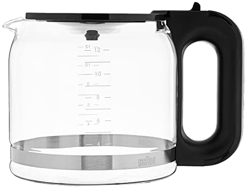  Braun Replacement Carafe Coffee Maker, 12-cup, Glass & Gold Tone Permanent Coffee Filter, Reusable #4 Cone Shaped, No Paper Filter Needed, Fits Coffee Makers Series 7 & Series 9, BRSC002,Black