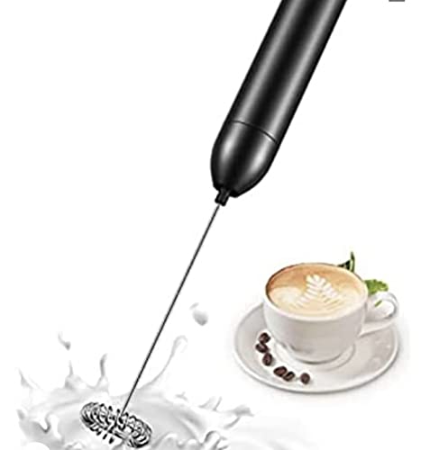 GENERIC Milk Frother Handheld Foam Maker For Lattes - Whisk Drink Mixer For Coffee, Mini Foamer For Cappuccino, Frappe, Matcha, Hot Chocolate By Milk Boss (Black)