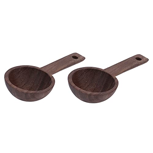  Coffee Scoop, Wooden Measuring Spoon Walnut Teaspoon Coffee Accessories Coffee Bean Measuring Spoon For Coffee Tea Sugar Dlour Spices(2)