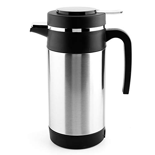  Electric Kettle 1000ML Stainless Steel Car Electric Kettle Coffee Tea Thermos Water Heating Cup 12V