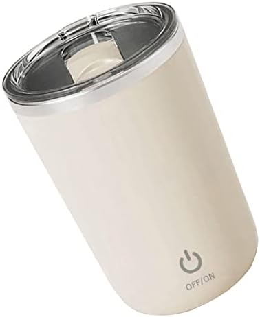  VINGVO Stirring Coffee Cup, Easy To Clean Washable Portable Wide Applicability Automatic Magnetic Stirring Cup For Honey (Beige)