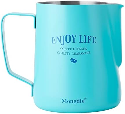  Coffee Milk Frothing Pitcher Cup 12oz & 20oz Steaming Pitchers Stainless Steel Milk Coffee Cappuccino Latte (12oz)