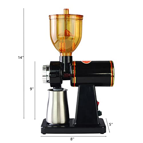  Electric Coffee Grinder 180W Coffee Espresso Bean Grinder Automatic Burr Grinder Coffee Mill Adjustable 8 Gear Commercial Home Milling Grinding Machine Professional Miller