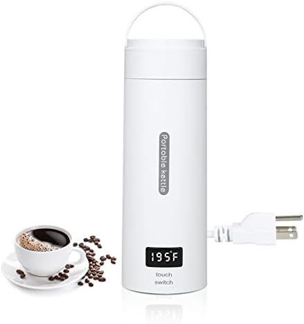  Travel Electric Kettle Small Stainless Steel, Portable Electric Kettle Temperature Control, Travel Tea Kettle Automatic Shut Off, Portable Water Boiler, One Cup Hot Water Maker (380ml)