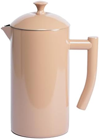  Double-Walled Stainless Steel French Press Coffee Maker, Navy, 34 Fl Oz.