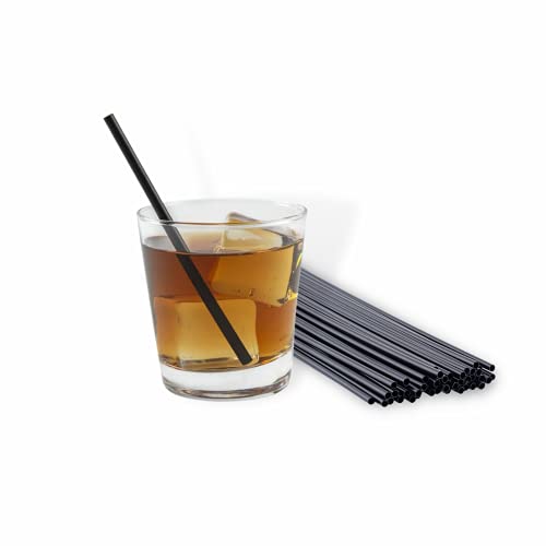  Cocktail Straws/Stir Sticks 200PCS Of 5 Inch Plastic Premium Coffee Stirrers, Black Straws, Perfect Combination For Birthdays, Party, Anniversary & Special Occasions Or Everyday Use