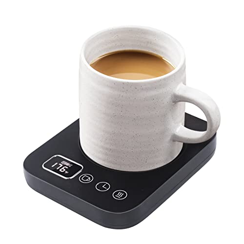  Mug Warmer, ANBANGLIN Coffee Warmer For Desk With Gravity Sensor, Coffee Mug Warmer With 2/4/6/8/10/12H Auto Shut Off, Coffee Cup Warmer With 3 Temp Settings, LED Display, A Cup Lid Included