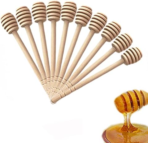  YYGMSS Wooden Honey Dipper Stick Collecting Dispensing Drizzling Jam Portable Wedding Party (8cm, 50)