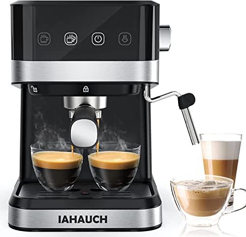  Espresso Machines 20 Bar 1050W Brewing Pressure Latte Cappuccino Machine, Expresso Coffee Machine With Milk Frother, 1.5L/50Oz Detachable Water Tank, Coffee Maker For Macchiato, Latte