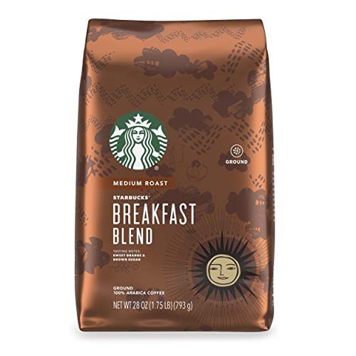 Starbucks Medium Roast Ground Coffee — Breakfast Blend — 100% Arabica — 1 Bag (28 Oz.)
