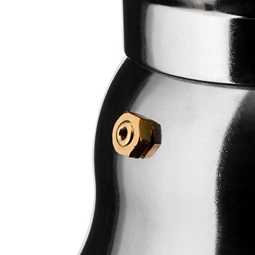 Alessi AAM33/3 Moka Stove Top Espresso 3 Cup Coffee Maker In Aluminium Casting Handle And Knob In Thermoplastic Resin, Black