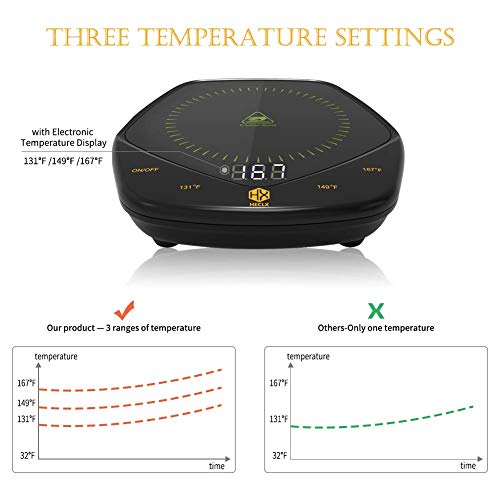  Coffee Warmer For Desk Auto Shut Off After 4h, Mug Warmer, Cup Warmer Plate 3 Adjustable Settings 131℉/149℉/167℉, Electric Beverage Warmer Ceramic Heating With Touch Screen Switch For Home Office Desk