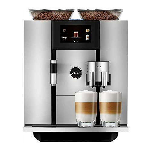 Jura Giga 6 Automatic Coffee Machine With P.E.P. (Silver) With 2 Cup And Saucer Sets, Filter, Large And Small Canisters Bundle (6 Items)