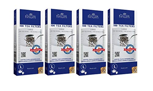  Pack Of 4 Finum Large Disposable 100 Count Tea Filter Bags