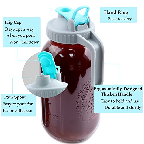  Ason Jar Cold Brew Coffee Maker 64 OZ (2 Quart) Wide Mouth Cold Brew Pitcher With Brew Filter For Coffee, Iced Tea, Sun Tea, Lemonade