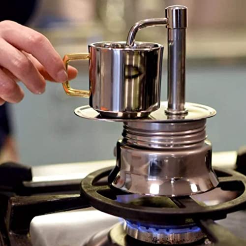  Single Spout Stovetop Moka Pot, Portable Moka Coffee Maker Stainless Steel Moka Pot Induction Classic Espresso Stovetop Maker For Stove At Home Or Camping,Enjoy Delicious Coffee(50ml)