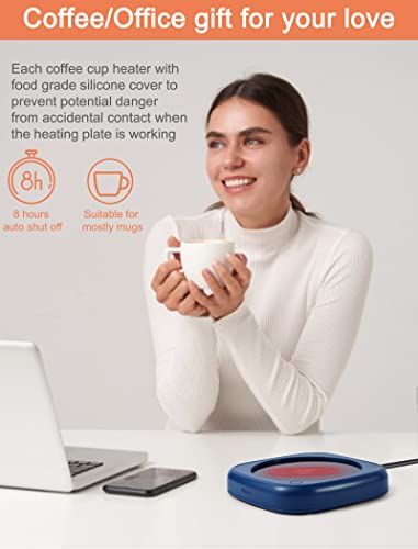  Offee Mug Warmer - Candle Warmer Plate, Coffee Warmer For Desk With 2 Temperature Settings, Electric Coffee Cup Warmer, Auto Shut Off Tea Warmer, Beverage Warmer,Mug Heater Blue