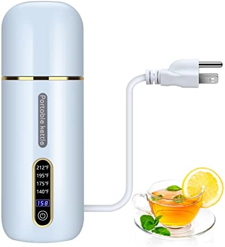  Portable Kettle,380ml Travel Kettle Electric Small,Portable Water Boiler,Mini Travel Tea Kettle,Fast Boil And Auto Shut Off Water Kettle Warmer,Double Wall Insulated Coffee Hot Water Heater Tea Maker