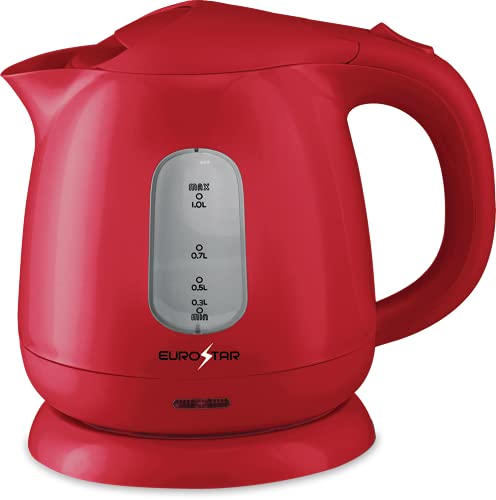  1.0L Plastic Electric Kettle, (RED)