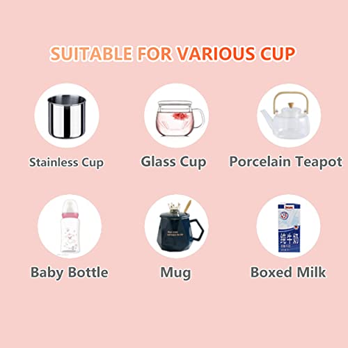  Offee Warmer For Desk, With Mug Set. Cup Warmer Tea Warmer, Electric Beverage Warmer, Drink Warmer For Cocoa, Tea, Milk. Gifts For Mom, (Pink)