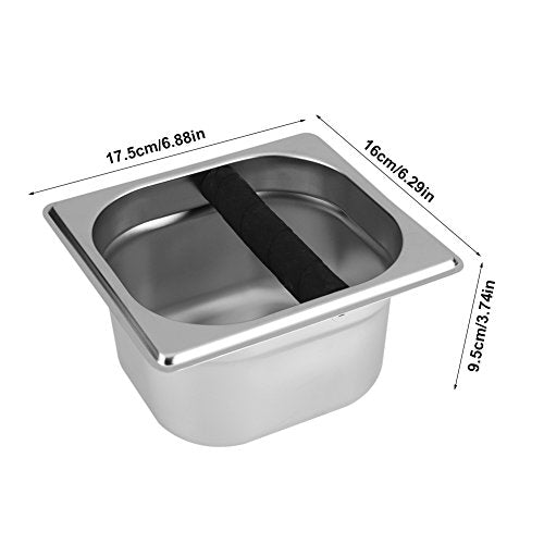  Coffee Knock Box, Stainless Steel Espresso Box Container Dump Bin Grind Waste Bin With Rubber Bar For Coffee Machine(S)