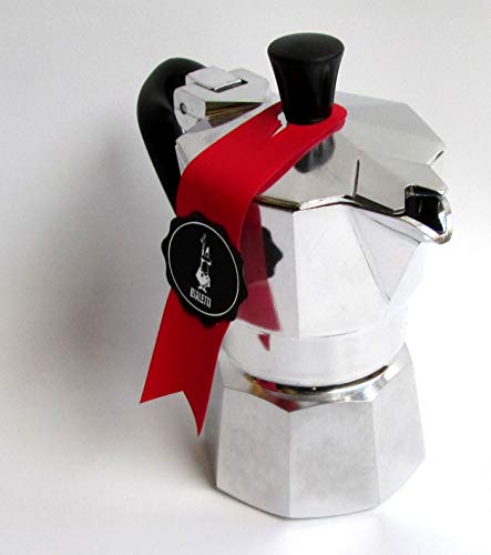 Bialetti Mokina Aluminium 1/2 Cup Coffee Maker, Silver/Black, 13 x 6.5 x 12 cm