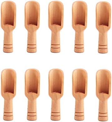 GENERIC 5/10pcs/set Mini Salt Spoons Wooden Scoop Coffee Tea Scoops Honey Coffee Condiment Salt Sugar Tea Spoon(5pcs)