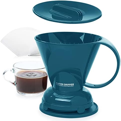  Coffee Dripper And Filters, Large 18 Oz (Cloud)| Barista's Choice| Safe BPA Free Plastic|Includes 100 Filters