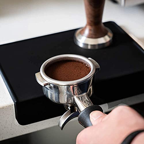  Espresso Tamping Mat, Coffee Tamper Mat, Black Silicone Food Grade Pad, 8Inch X 6Inch Coffee Tamp Station, Espresso Accessory, Waterproof And Heat Resistant