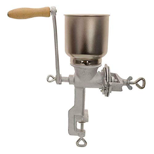  Manual Corn Grinder Flour Maker Wheat Grain Nut Mill Grinder Kitchen Tool, Silver, (17.12 X 5.31) In , HC219
