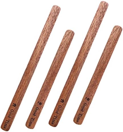 Baluue 4pcs Coffee Stirring Chips Coffee Stirrers Beverage Stirrers Coffee Tamper Set Tea Stirrers Beverage Stir Sticks Wooden Simple Light Brown Stir Sticks